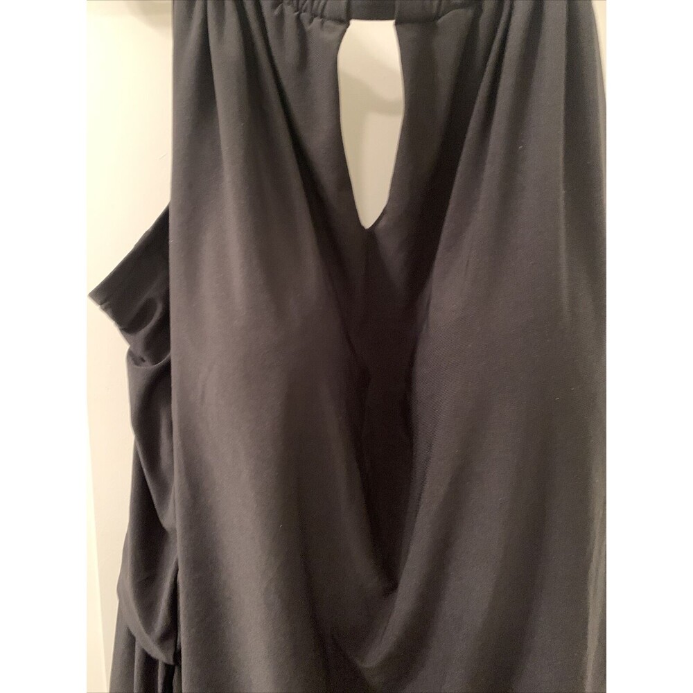 Women's Black High Neck Swim Romper with Pockets One Piece Swimsuit Aqua Sz 24W - Picture 11 of 16